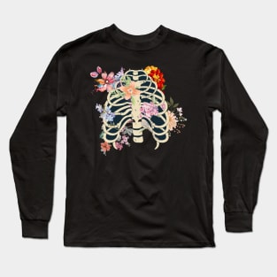 Ribcage and flowers Long Sleeve T-Shirt